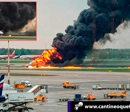 Incendio de avión en Moscú - Cantineoqueteveo News