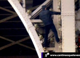 Hombre internado de un psiquiátrico se escapa y escala la torre Eiffel Hombre internado- Cantineoqueteveonews