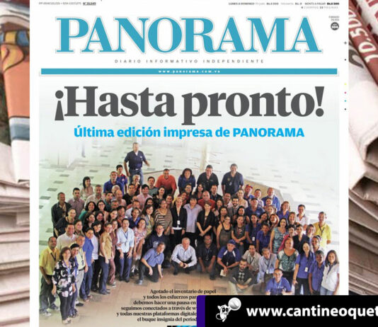 Periódico «Panorama» sale de circulación por falta de papel periodico Panorama- Cantineoqueteveonews