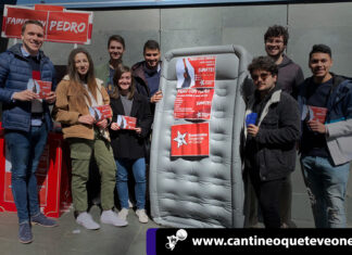 El PSOE usa colchón como campaña electoral para Pedro Sánchez jóvenes socialistas- Cantineoqueteveonews