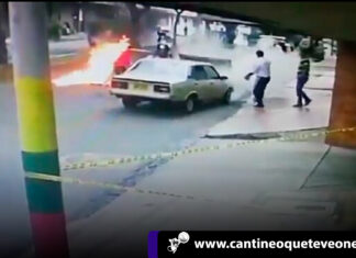 Hombre intenta apagar el incendio de su carro y termina incendiandose Hombre intenta apagar- Cantineoqueteveonews