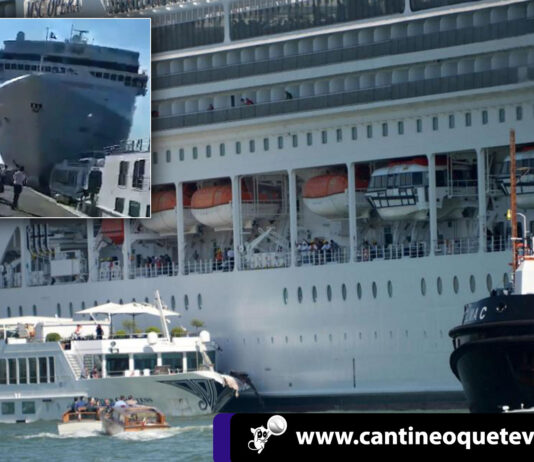 Crucero fuera de control choca contra un barco de turistas en Venecia Crucero fuera de control-cantineoqueteveonews
