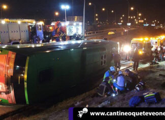 Volcamiento de autobús interurbano deja 20 personas heridas en Madrid Volcamiento-de-autobús-cantineoqueteveonews