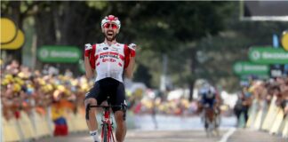 Thomas De Gendt se impuso en la octava y Julian Alaphilippe festeja De Gendt ganó la octava etapa - cantineo que te veo